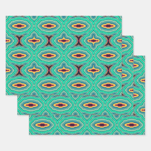 Southwestern Tropical Boho Chic Geode Pattern Art Wrapping Paper Sheet