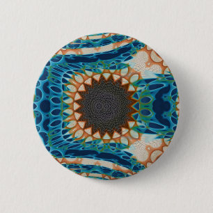Southwestern Turquoise Native Pattern 6 Cm Round Badge