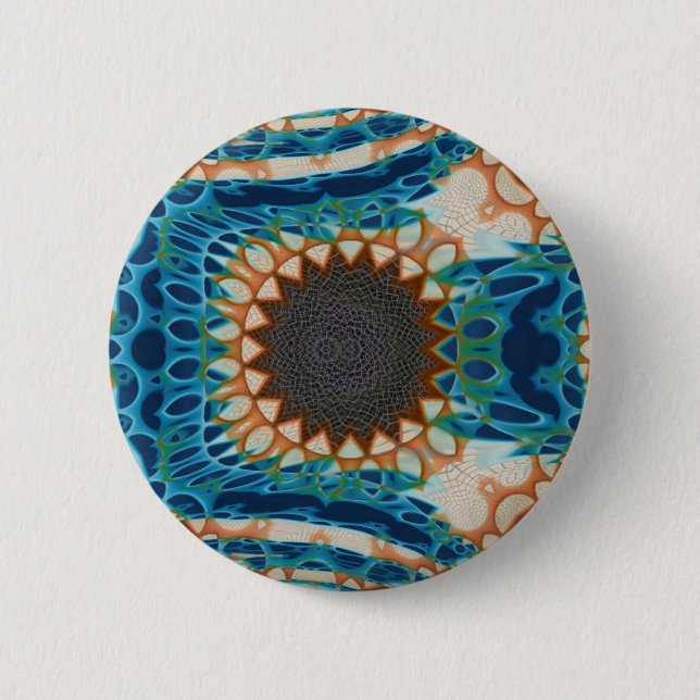 Southwestern Turquoise Native Pattern 6 Cm Round Badge (Front)