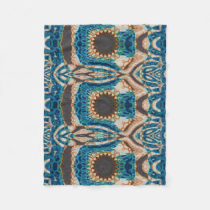 Southwestern Turquoise Native Pattern Fleece Blanket