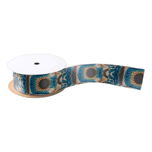 Southwestern Turquoise Native Pattern Satin Ribbon