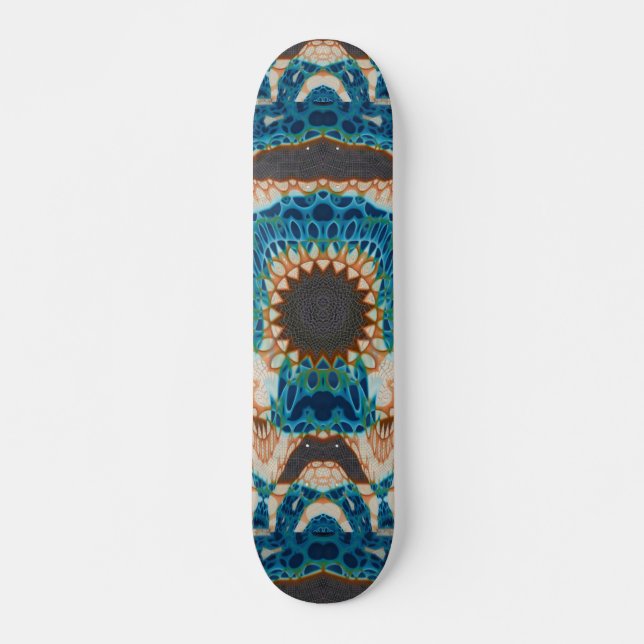 Southwestern Turquoise Native Pattern Skateboard (Front)