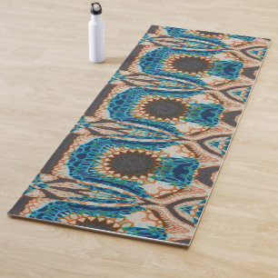 Southwestern Turquoise Native Pattern Yoga Mat