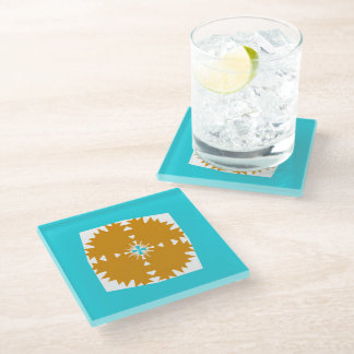 Southwestern Vibes Multi-Colour Pattern Glass Coaster