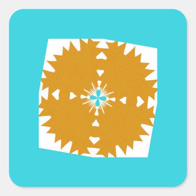 Southwestern Vibes Multi-Colour Pattern  Square Sticker (Front)