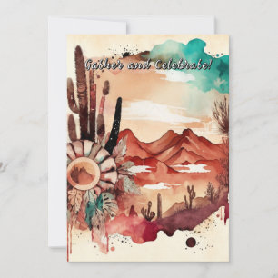 Southwestern Watercolor Christmas Season Holiday