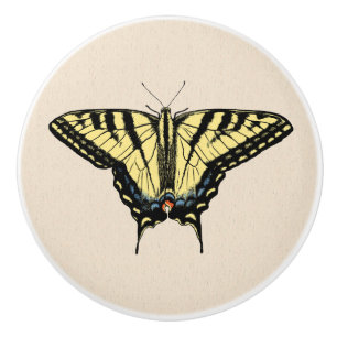 Southwestern Yellow Swallowtail Butterfly Ceramic Knob