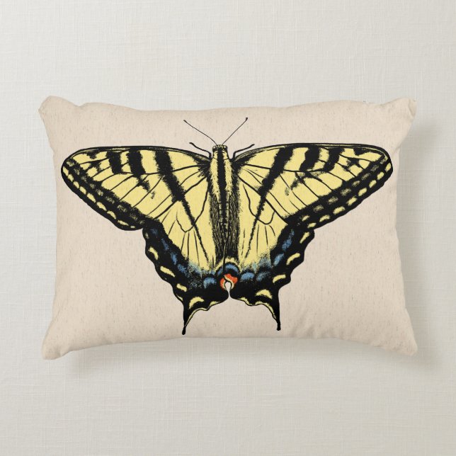 Southwestern Yellow Swallowtail Butterfly Decorative Cushion (Front)