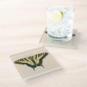 Southwestern Yellow Swallowtail Butterfly Glass Coaster