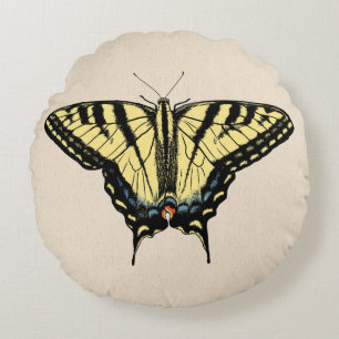 Southwestern Yellow Swallowtail Butterfly Round Cushion