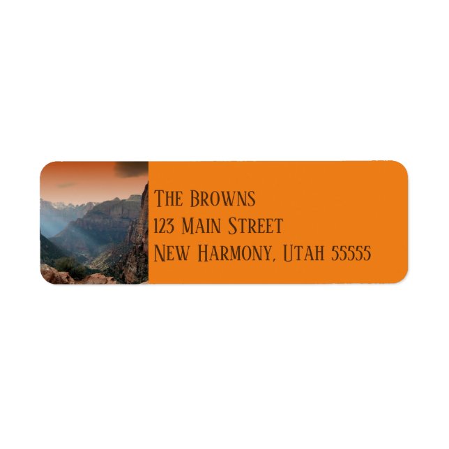 Southwestern Zion Canyon Return Address (Front)