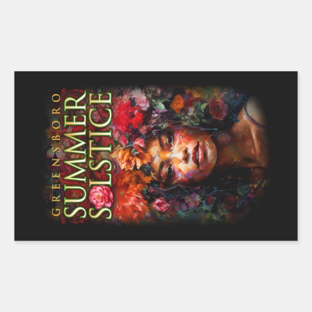 Souvenir 2023 Greensboro Summer Solstice Festival Rectangular Sticker (Front)