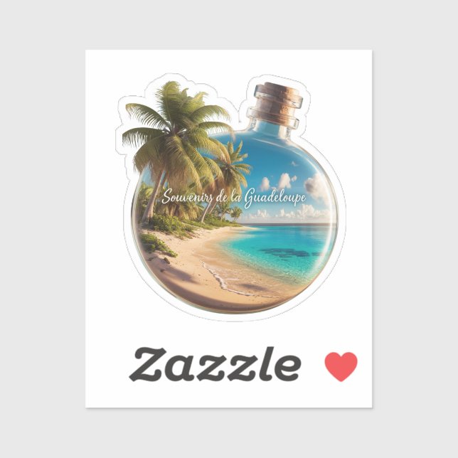 Souvenir Bottle Guadeloupe: Tropical Beach (Sheet)