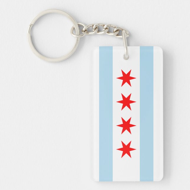 Souvenir Chicago Flag Key Ring (Front)