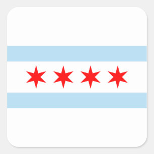 Souvenir Chicago Flag Square Sticker