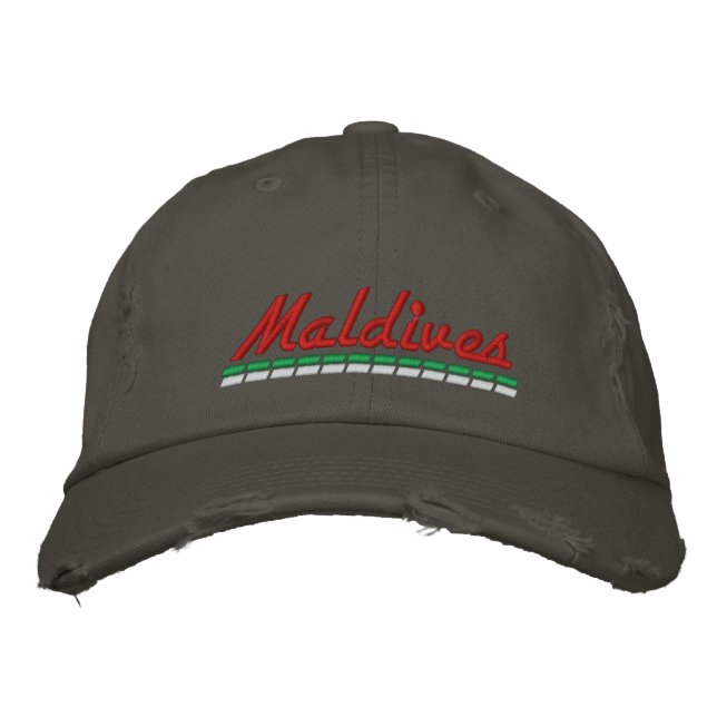 Souvenir for Maldives vacations Embroidered Hat (Front)