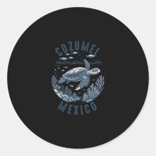 Souvenir From Cozumel Mexico Vacation Travel Men W Classic Round Sticker