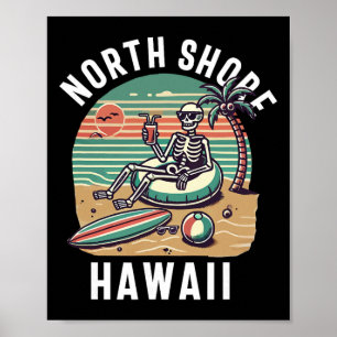 Souvenir From North Shore Oahu Hawaii Hawaiian Sur Poster