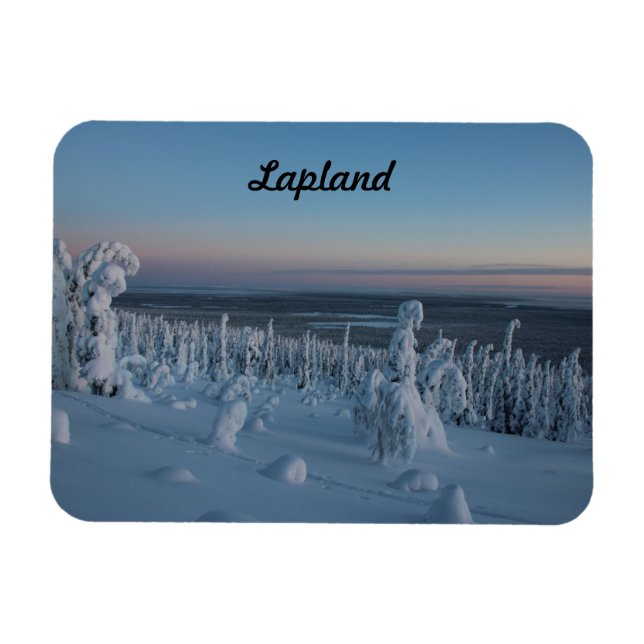 Souvenir La forêt de Laponie en hiver Magnet (Horizontal)