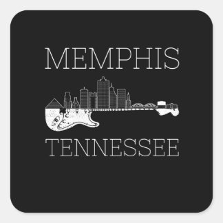 Souvenir Memphis Guitar Music Tennessee Memphis Square Sticker