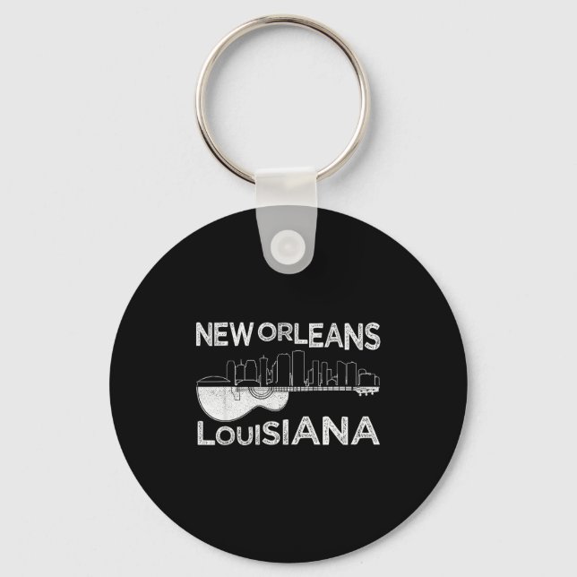 Souvenir New Orleans Guitar Music Louisiana New Or Key Ring (Front)