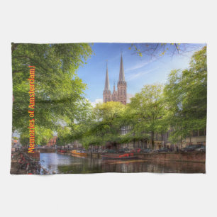 Souvenir of Amsterdam - De Krijtberg, Singel Canal Tea Towel