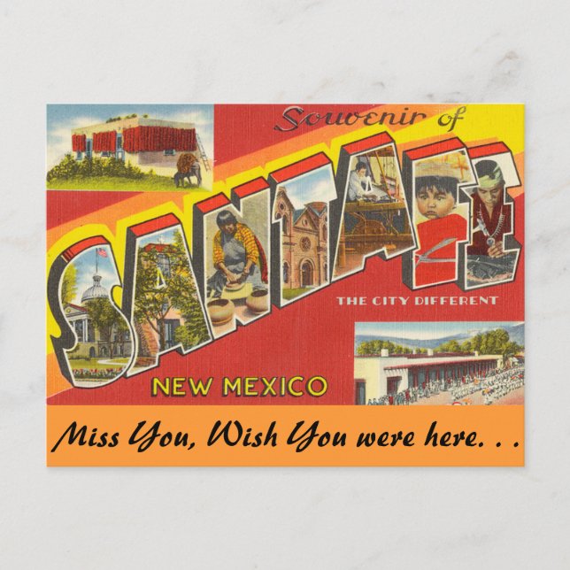 Souvenir of Santa Fe Postcard (Front)