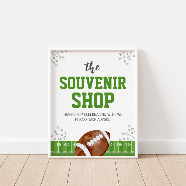 Souvenir Shop Football Birthday Favours Sign (Creator Uploaded)
