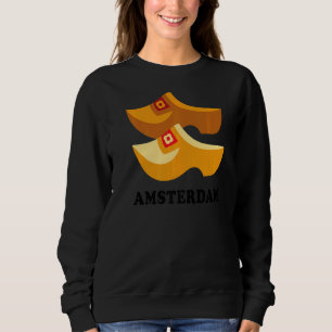 Souvenirs From Netherlands Wooden Clogs Amsterdam Sweatshirt