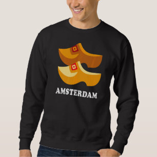 Souvenirs From Netherlands Wooden Clogs Amsterdam Sweatshirt