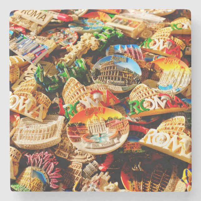 Souvenirs from Rome Stone Coaster (Front)