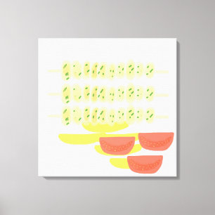 souvlaki greek food painting art canvas print