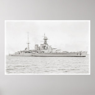 Sovereign-Class Battleship Hood 1924 Poster
