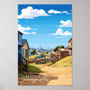 Sovereign Hills Australia vintage travel place  Poster