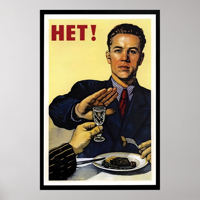 Soviet Anti-Alcohol Propaganda Poster – Kitchen (Front)
