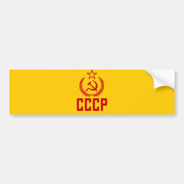 Soviet Crest And Sickle CCCP Bumper Sticker (Front)