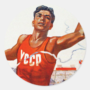 Soviet Friendship and Sport Classic Round Sticker