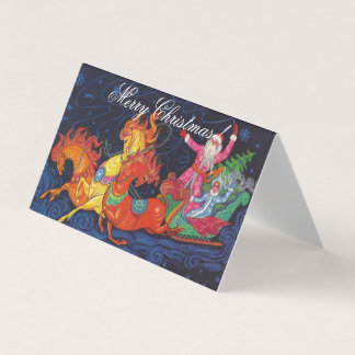 Soviet greeting postcard with Santa Claus and Snow