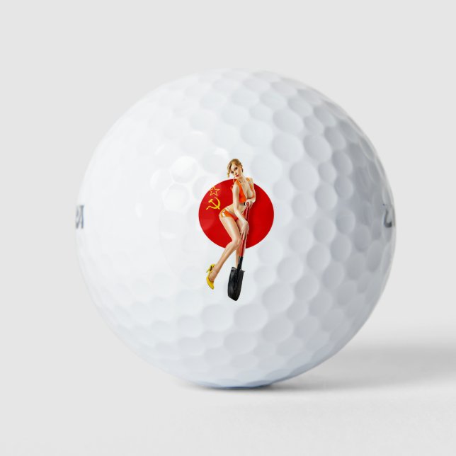 Soviet pin-up girl golf balls (Front)