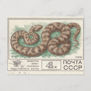 Soviet postage stamp Viper Postcard