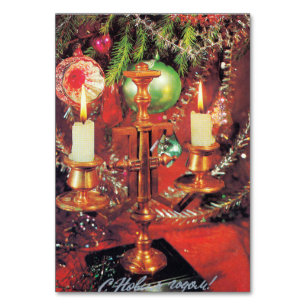 Soviet postcard "With the New Year" Table Number