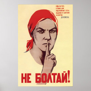 Soviet Propaganda Poster – Don't Talk! Spies