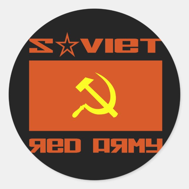 Soviet Red Army Hammer & Sickle Classic Round Sticker (Front)
