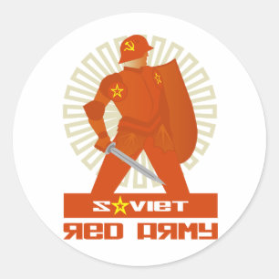 Soviet Red Army Warrior Classic Round Sticker