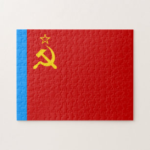 Soviet Russia Flag, USSR, CCCP, Communism, Lenin Jigsaw Puzzle