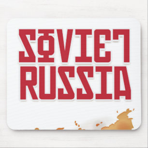 Soviet Russia Vintage Travel Poster Mouse Pad