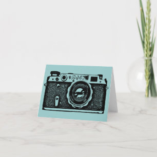 Soviet Russian Camera - Black on Lt Blue Green Card