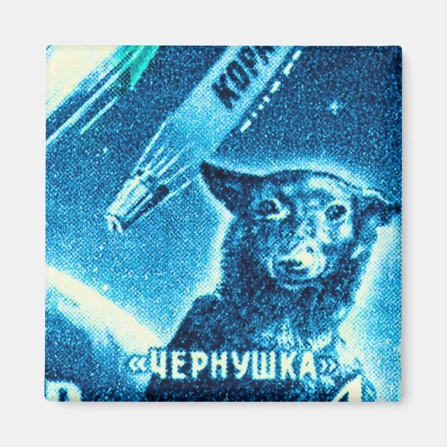 Soviet Space Dog Magnet (Front)