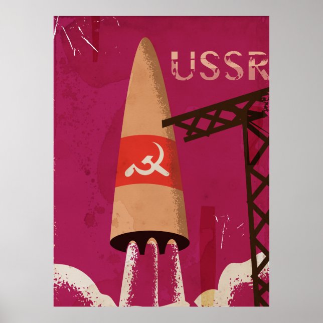 Soviet Space Program USSR Vintage Poster (Front)