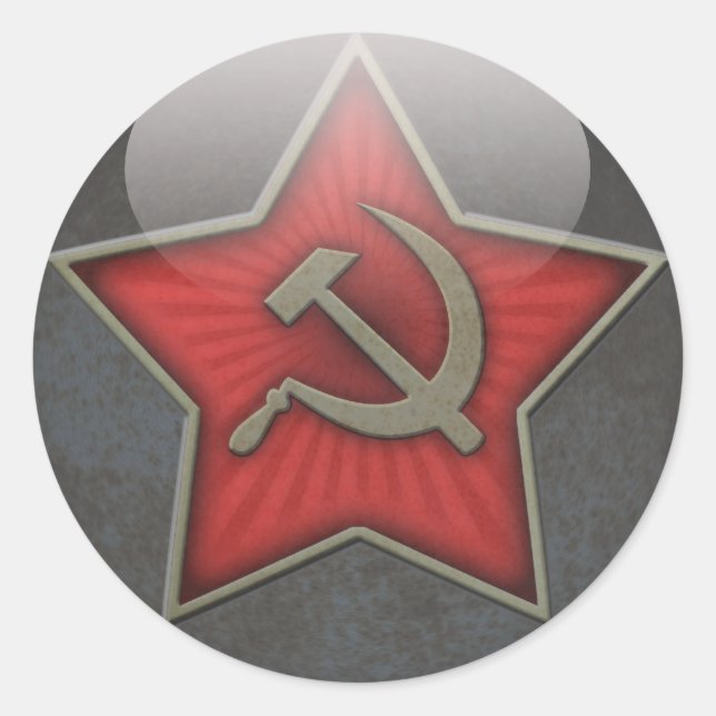 Soviet Star Hammer and Sickle Classic Round Sticker (Front)